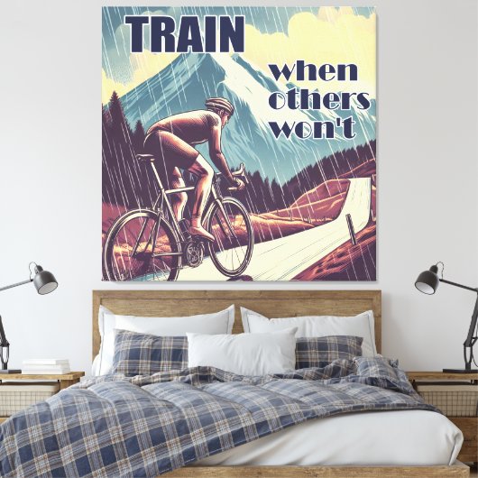 Train als anderen niet willen fietsen canvas afdruk (Insitu (Slaapkamer))