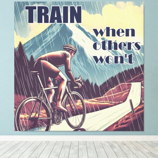 Train als anderen niet willen fietsen canvas afdruk (Insitu (Houten vloer))