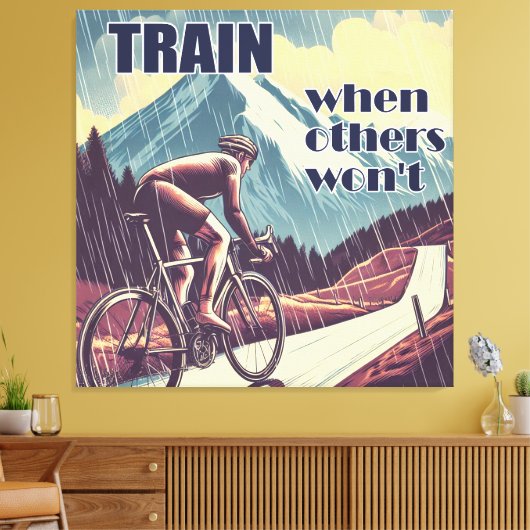 Train als anderen niet willen fietsen canvas afdruk (Insitu (Woonkamer))