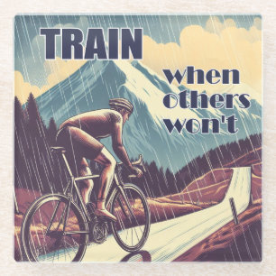 Train als anderen niet willen fietsen glazen onderzetter