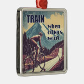 Train als anderen niet willen fietsen metalen ornament (Rechts)