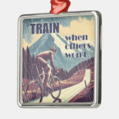 Train als anderen niet willen fietsen metalen ornament (Links)