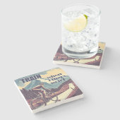 Train als anderen niet willen fietsen stenen onderzetter (Zijkant)