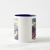 Train als anderen niet willen fietsen tweekleurige koffiemok (Center)