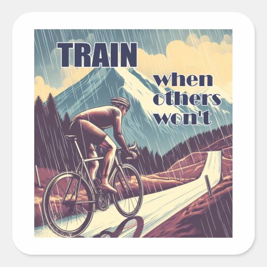Train als anderen niet willen fietsen vierkante sticker (Voorkant)