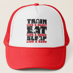 Train als een beest - Gym en Fitness Motivatie Trucker Pet