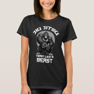 Train als een Beest Jiu Jitsu BJJ Grappling MMA Go T-shirt