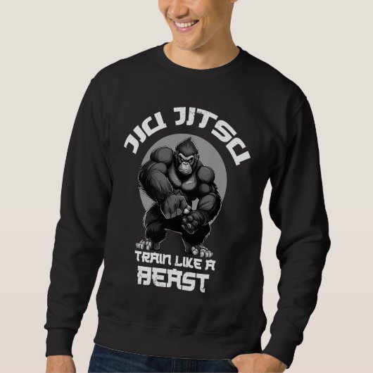 Train als een Beest Jiu Jitsu BJJ Grappling MMA Go Trui (Voorkant)