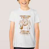 Train als een beest. Leid als een baas Tri-Blend Shirt (Voorkant)