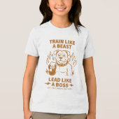 Train als een beest. Leid als een baas Tri-Blend Shirt (Voorkant)