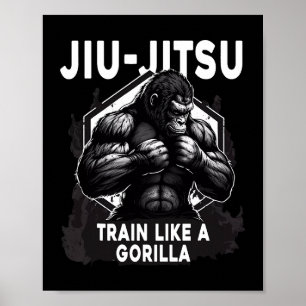 Train als een gorilla jiu jitsu poster