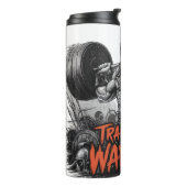 Train als een krijger thermosbeker (Gedraaid links)