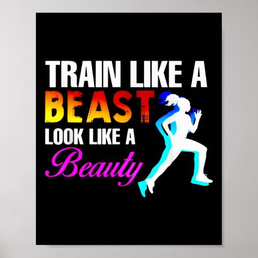 Train Als Een Lijk Als Een Schoonheid Fitness Poster (Voorkant)