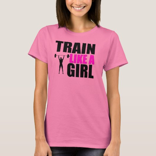 Train als een meisje - Dames Elite Fitness - shirt (Voorkant)