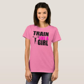 Train als een meisje - Dames Elite Fitness - shirt (Voorkant volledig)