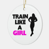 Train als een meisje keramisch ornament (Links)