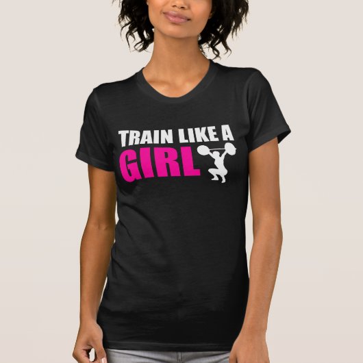 Train als een meisje t-shirt (Voorkant)