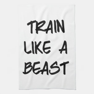 Train als een Motivatie uitloopgym Theedoek