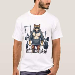 Train Als Een Papa - Grappige Gym Kat T-Shirt
