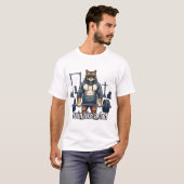Train Als Een Papa - Grappige Gym Kat T-Shirt | (Voorkant volledig)