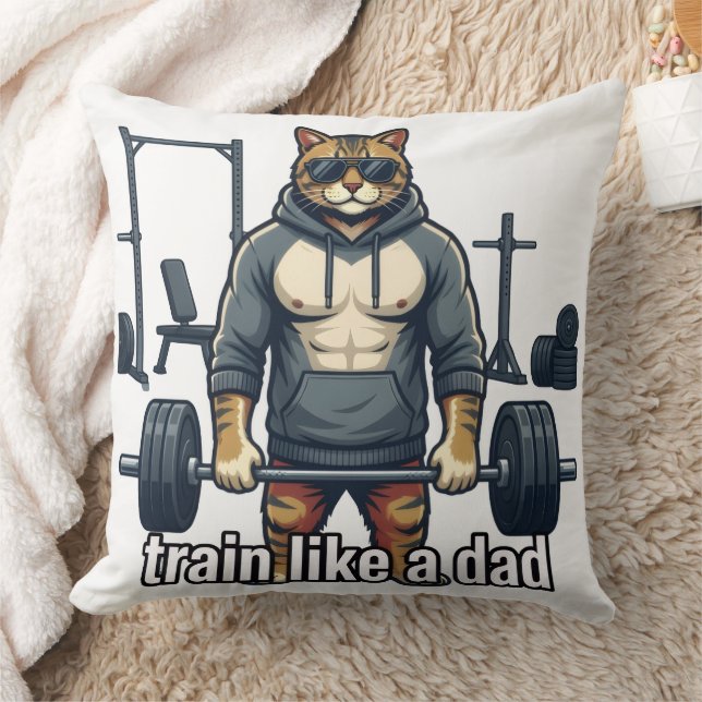Train Als Een Vader - Grappige Gym Kat Kussen | Va (Deken)