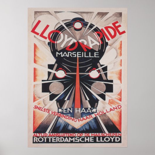 Train, Art Deco Art Poster (Voorkant)