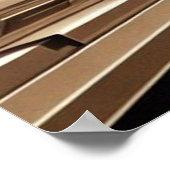 Train Art Deco Style gold copper black white Poster (Hoek)