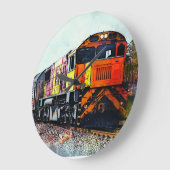TRAIN ART WALL CLOCK GROTE KLOK (Hoek)