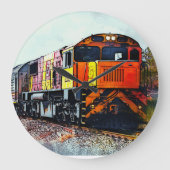 TRAIN ART WALL CLOCK GROTE KLOK (Voorkant)