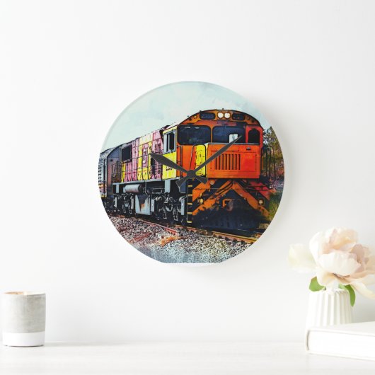 TRAIN ART WALL CLOCK GROTE KLOK (Huis)
