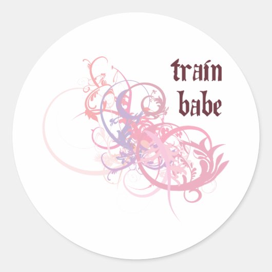 Train Babe Ronde Sticker (Voorkant)