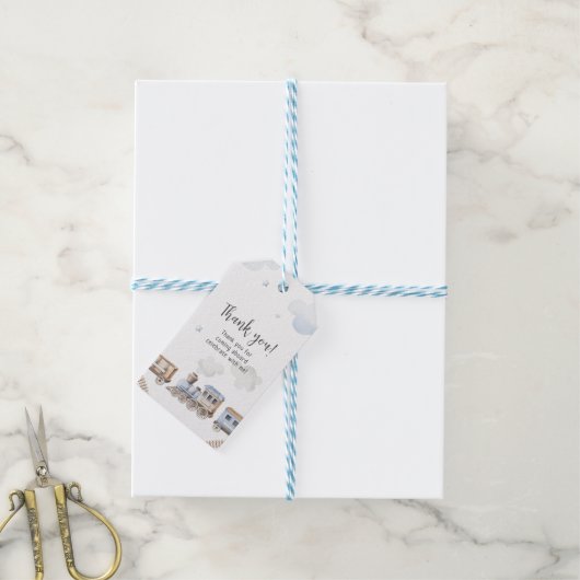 Train baby shower chugga chugga gunst cadeaulabel (Met Touw)