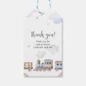 Train baby shower chugga chugga gunst cadeaulabel (Voorkant)