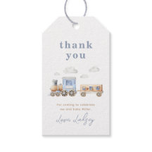 Train Baby shower dank u Label