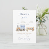 Train Baby shower - Hartelijk dank Bedankkaart (Staand voorkant)
