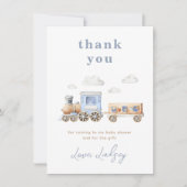 Train Baby shower - Hartelijk dank Bedankkaart (Voorkant)