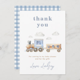 Train Baby shower - Hartelijk dank Bedankkaart