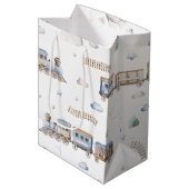 Train baby shower Medium Gift Bag Medium Cadeauzakje (Voorkant Gekanteld)