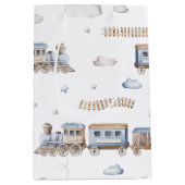 Train baby shower Medium Gift Bag Medium Cadeauzakje (Voorkant)