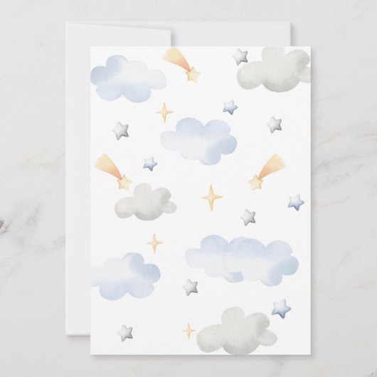 Train baby shower uitnodigen, Chugga Boy baby show Kaart (Achterkant)