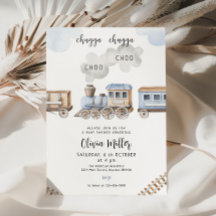 Train baby shower uitnodigen, Chugga Boy baby show