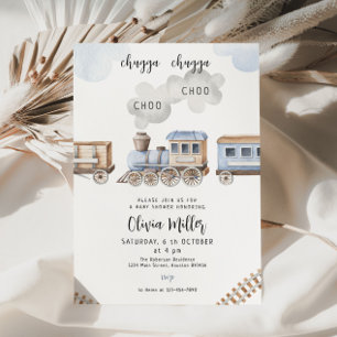 Train baby shower uitnodigen, Chugga Boy baby show Kaart