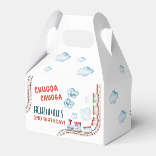Train Birthday Decor Chugga Chugga Twee Bedankdoosjes (Achterkant)