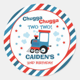 Train Birthday Decor Chugga Chugga Twee Ronde Sticker