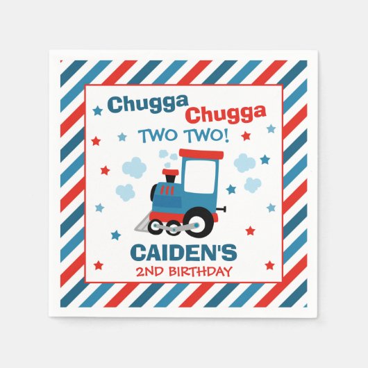 Train Birthday Decor Chugga Chugga Twee Servet (Voorkant)