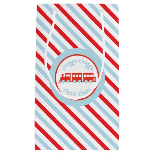 Train Birthday Gift Bag Klein Cadeauzakje (Voorkant)