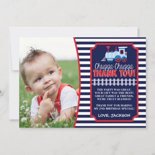 Train Birthday Hartelijk dank, kaart met enveloppe (Voorkant)