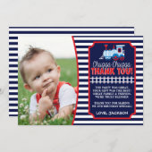 Train Birthday Hartelijk dank, kaart met enveloppe (Voorkant / Achterkant)