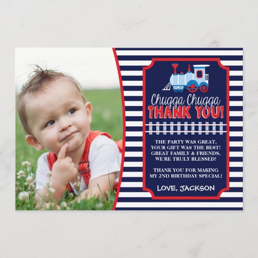 Train Birthday Hartelijk dank, kaart met enveloppe (Voorkant)