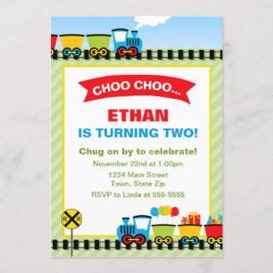 Train Birthday Invitation 5x7 Photo Card Kaart
